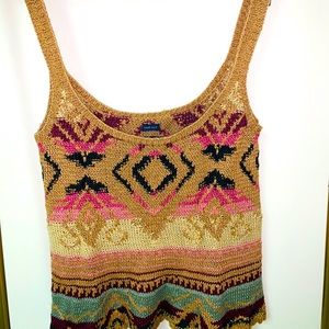 Boho Hand Knit Tank Top- Ralph Lauren
